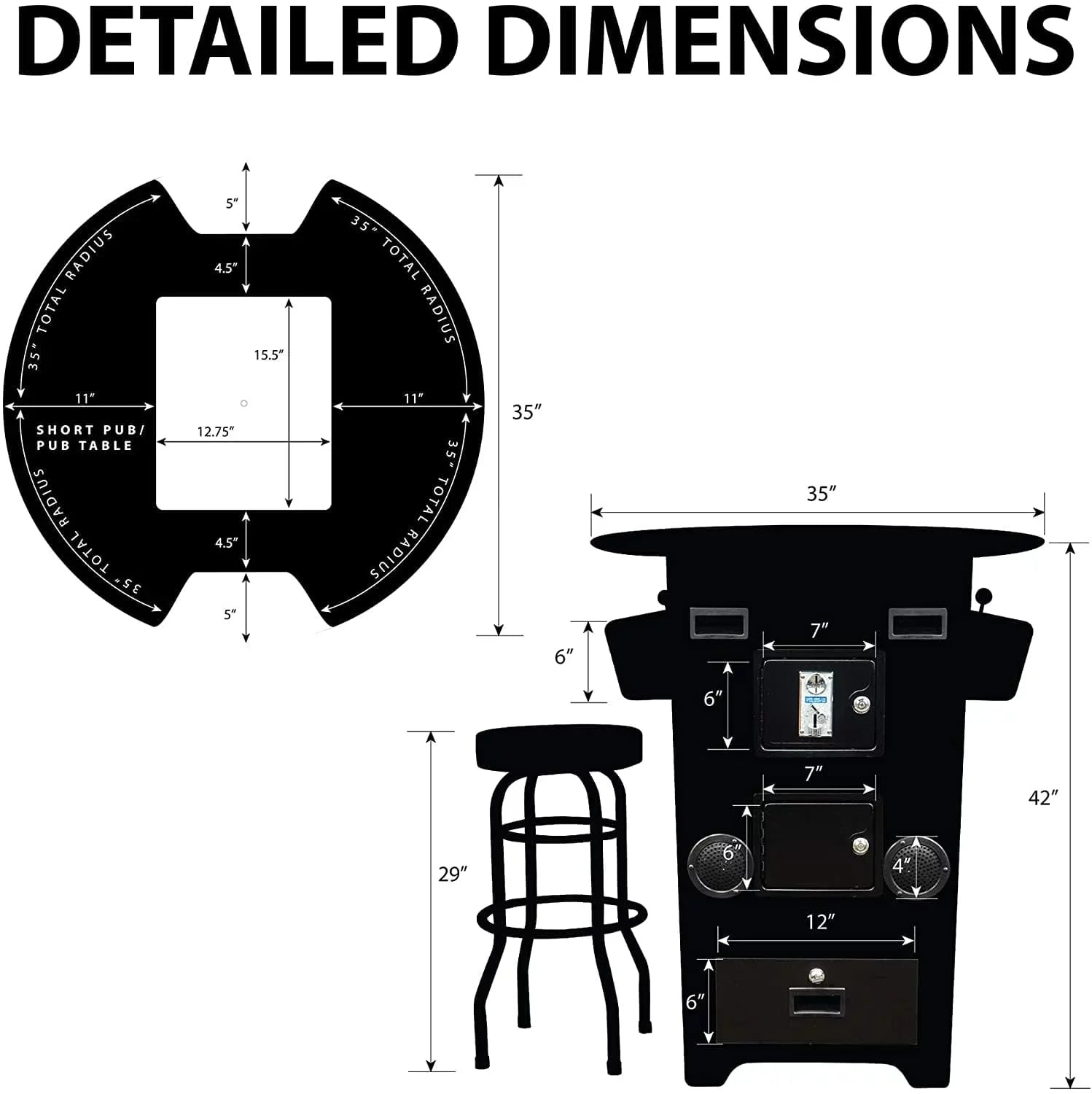 Tall Pub Cocktail Arcade Machine